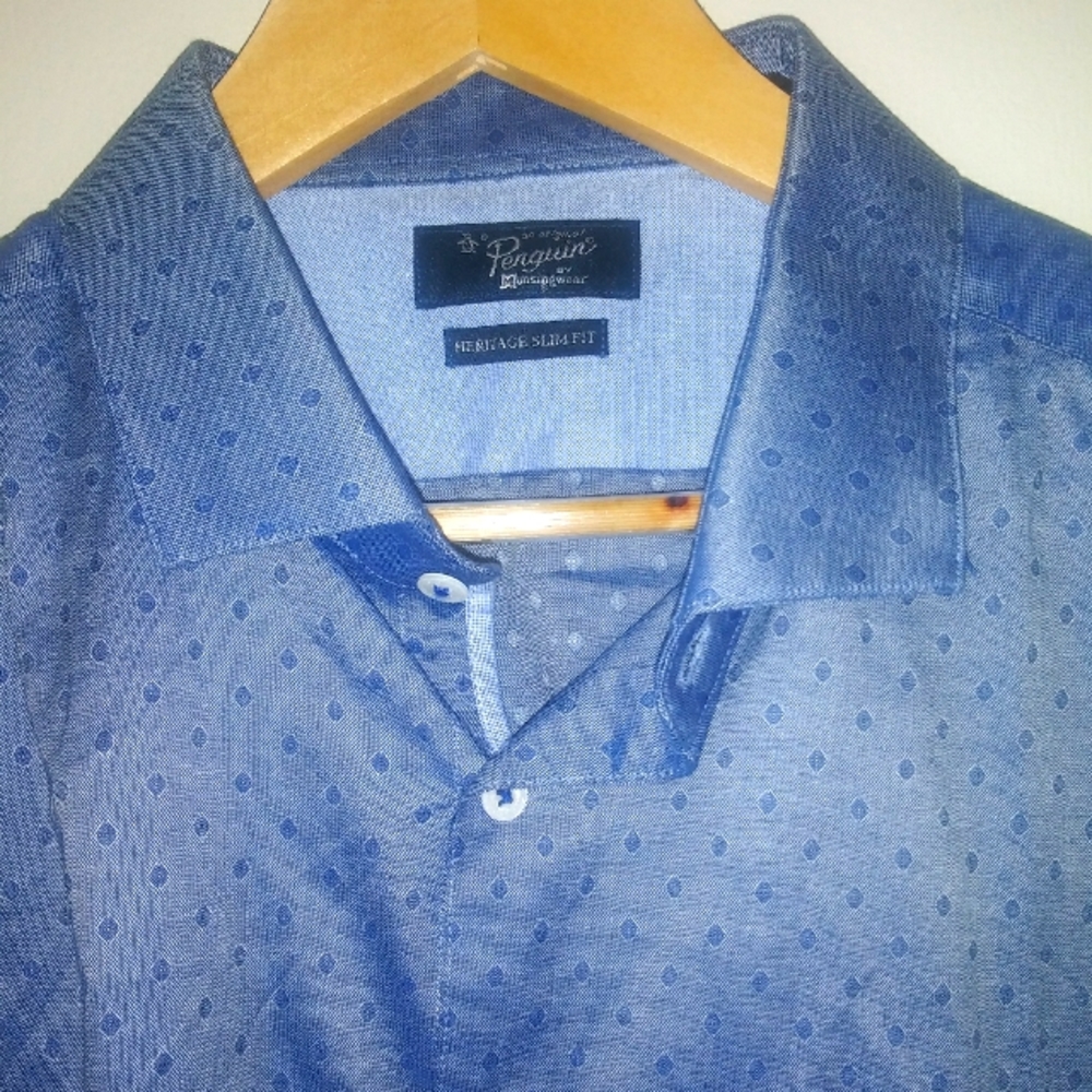 Men's Original Heritage Slim Fit Long Sleeve 17 Neck Shirt NWOT